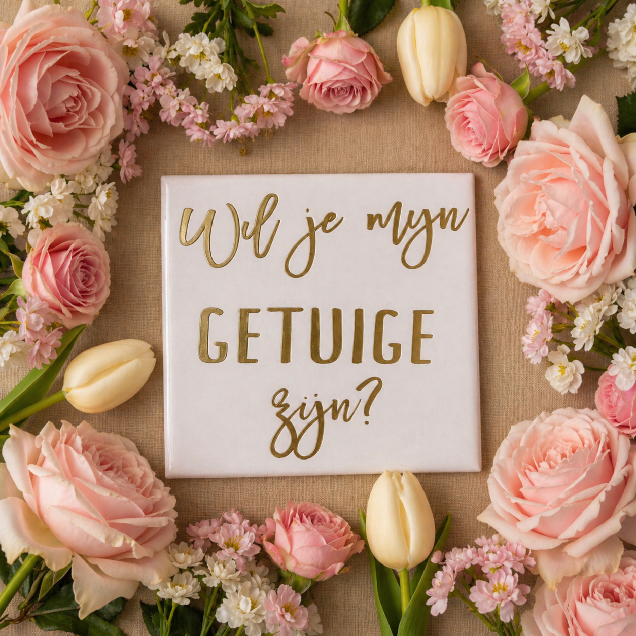 Tegeltje 'Wil je mijn getuige zijn?'