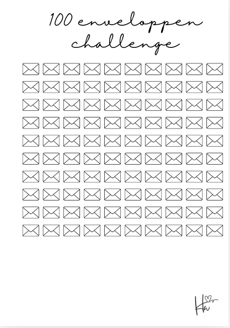 A5 Challenge - 100 Enveloppen Challenge basis