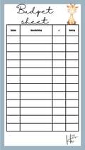 A6 Budgetsheet set Dierentuin (6 stuks)
