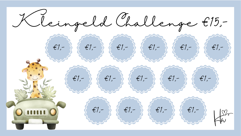 A6 Kleingeld challenges Kinderbinder Dierentuin (3 stuks)
