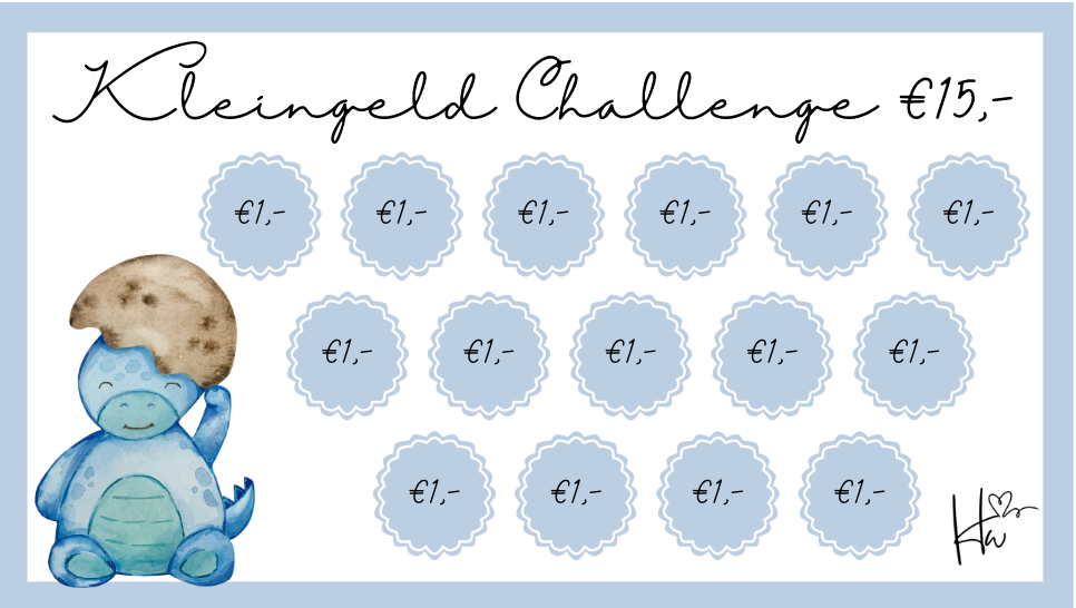 A6 Kleingeld challenges Kinderbinder Dino's (3 stuks)