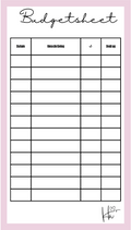 A6 Budgetsheet (set van 6 stuks)