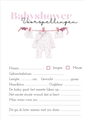 Invulkaart A5 Babyshower Roze - Set van 10 🍼✨
