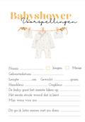 Invulkaart A5 Babyshower Geel - Set van 10 🍼✨