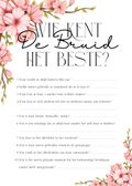 Invulkaart A5 Vrijgezellenfeest Bloem - Set van 10 🥂