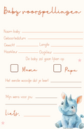 Invulkaart A5 Babyshower Neushoorntje - Set van 10 🍼✨